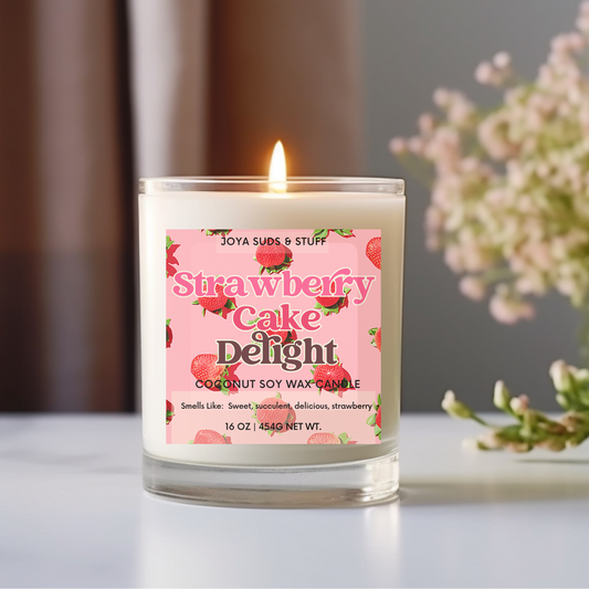 Strawberry Cake Delight Coconut Soy Candle