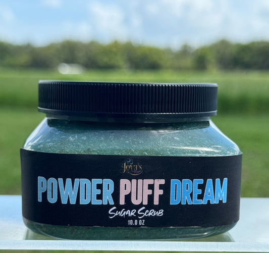 powder puff shea sugar scrub